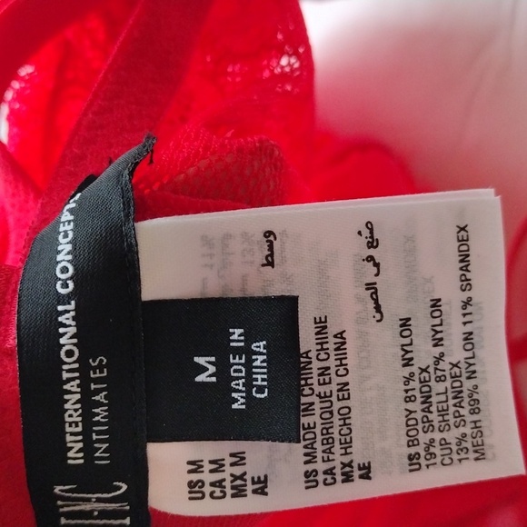 INC International Concepts Sz M Longline Underwire Bra Lace Bustier Red - Picture 8 of 8